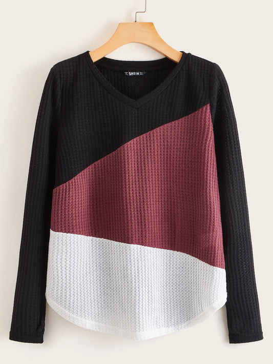 Colorblock knit top