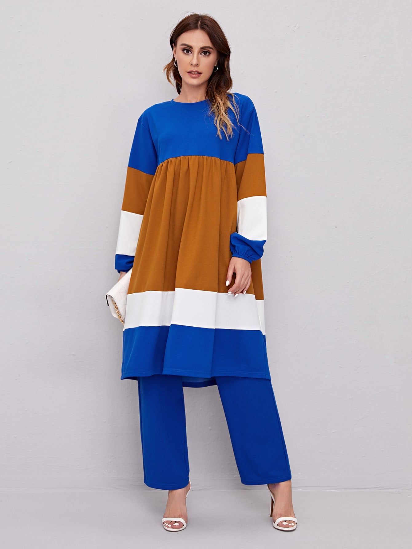 Oversize colorblock top and pants