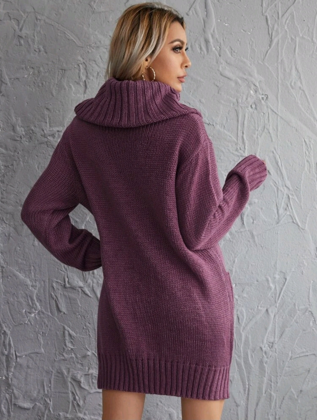 Double neck long sweater
