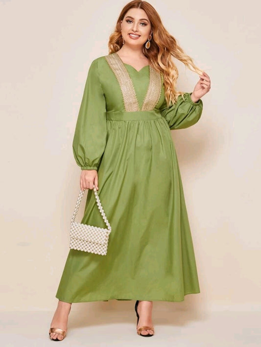 Lantern sleeve maxi dress