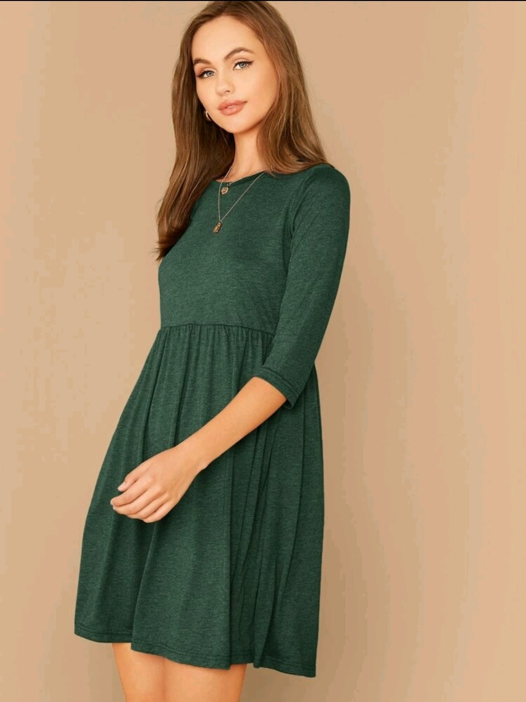 Heathet knit flair dress