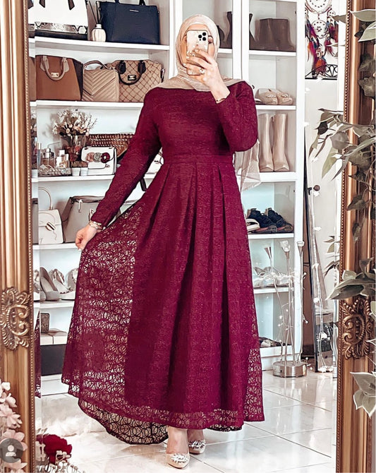 Fully lined maroon evening dress