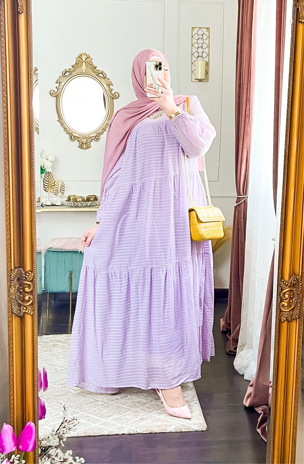 Oversized Long dress with inner cami