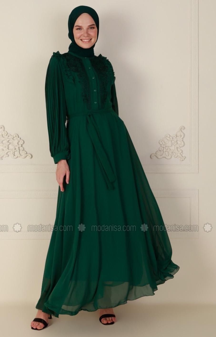 Fully Lined Chiffon Belted Dress