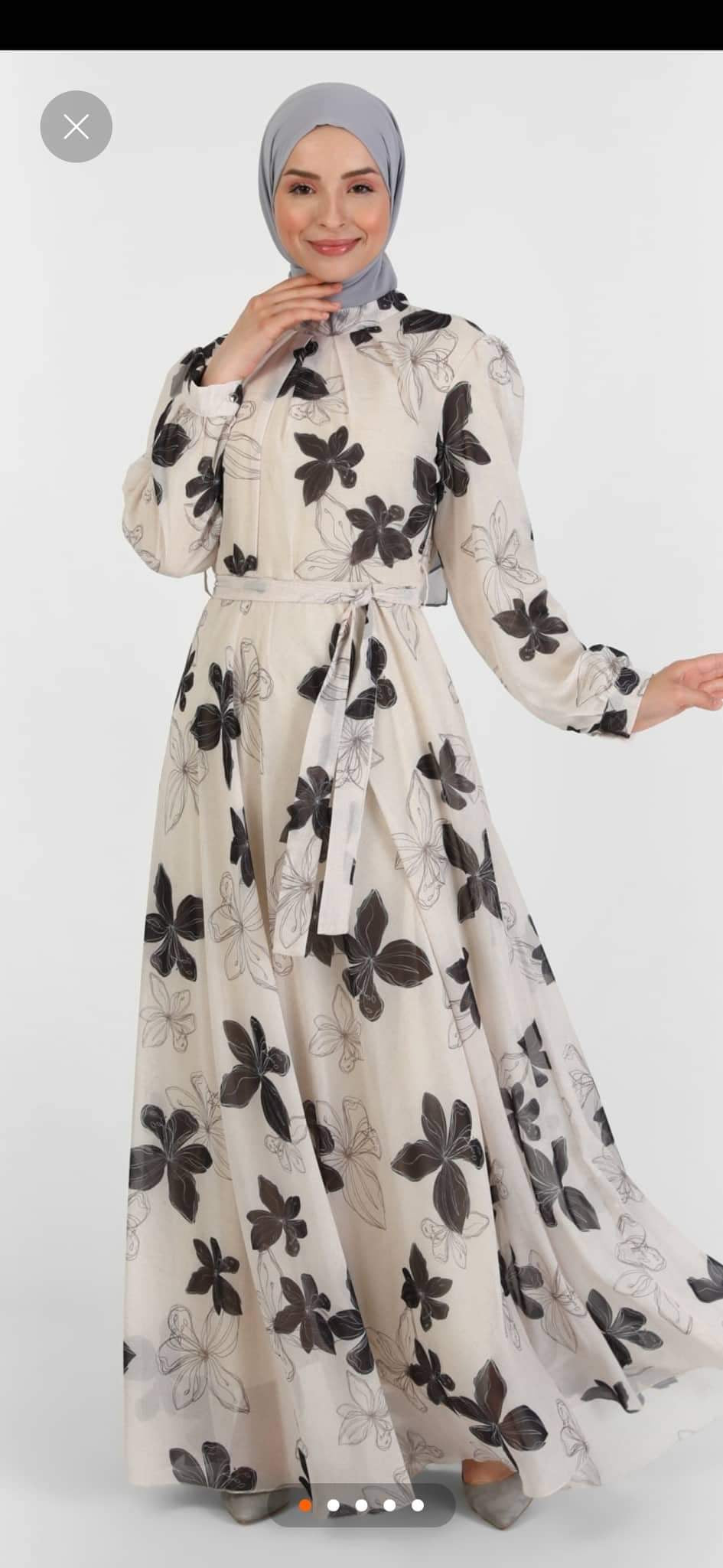 Fully lined floral modest dress