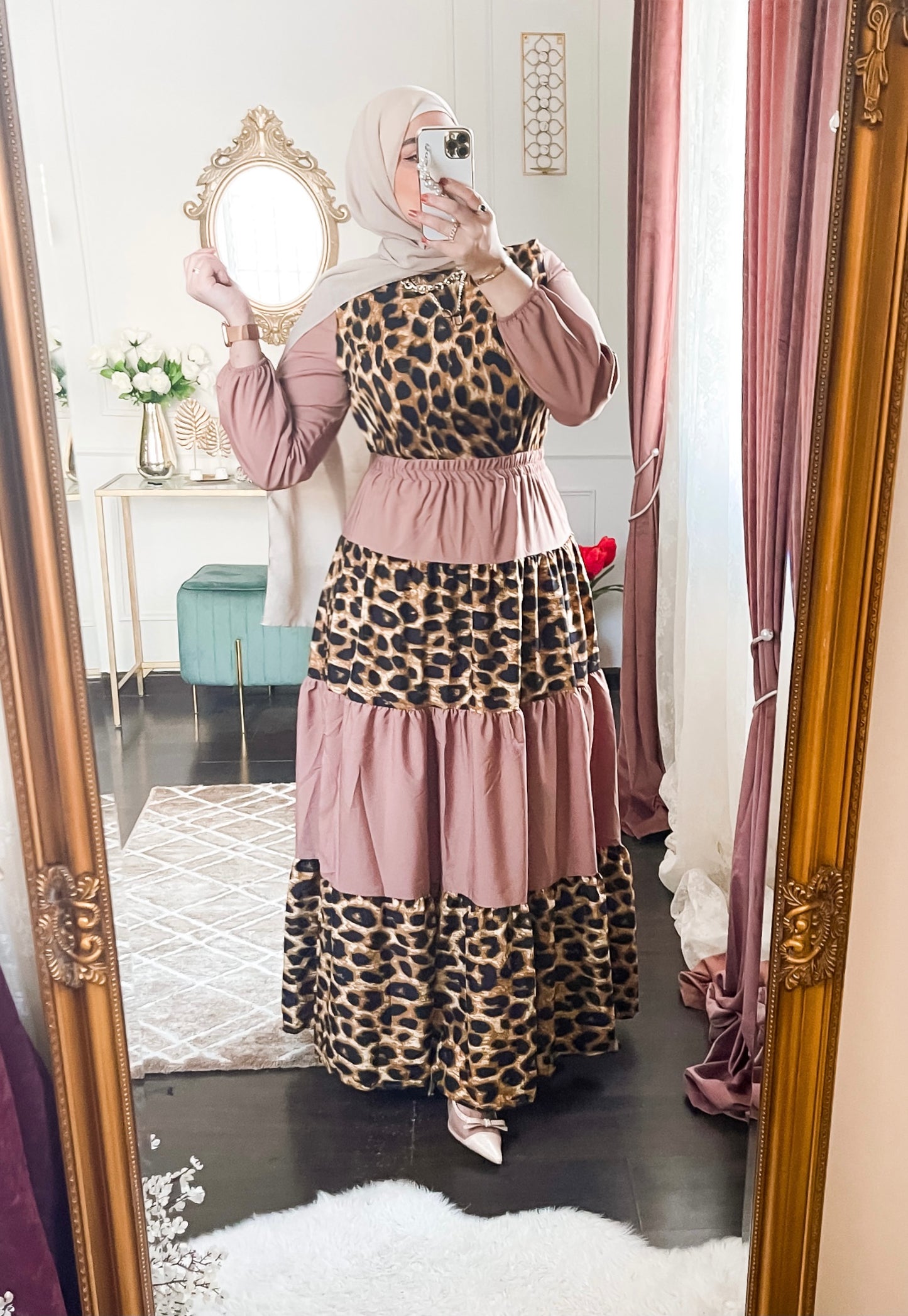 Leopard Print Top & Skirt