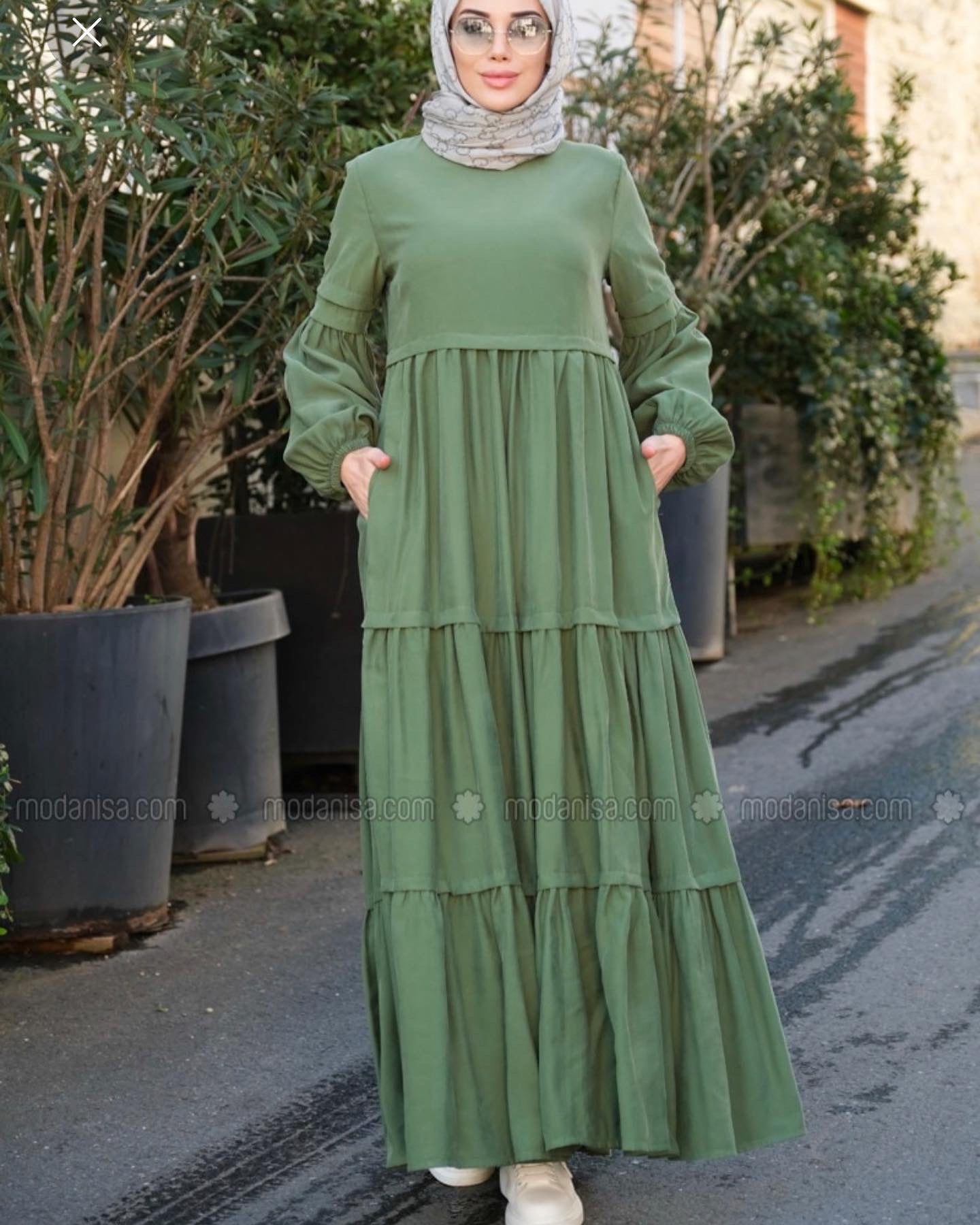 Tiered modest dress