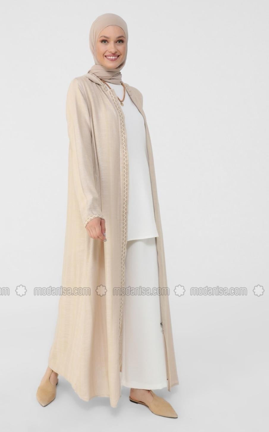 Zip-Up Front Long Abaya