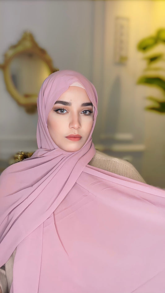 Pink Chiffon Hijab