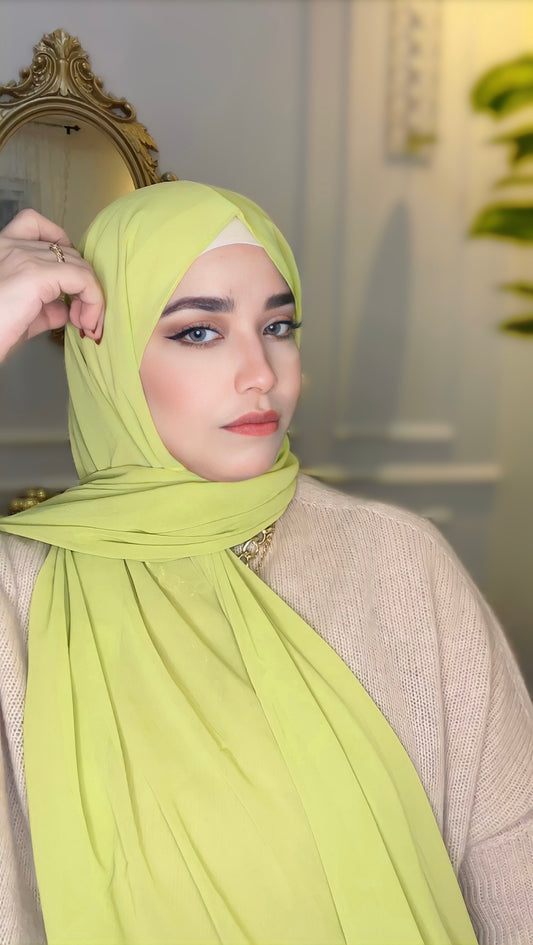 Pastel Lemon Chiffon Hijab