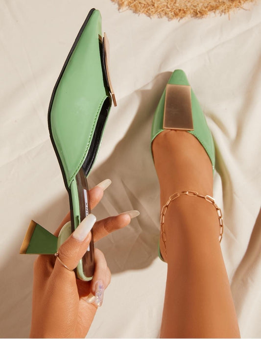 Golden green  heels