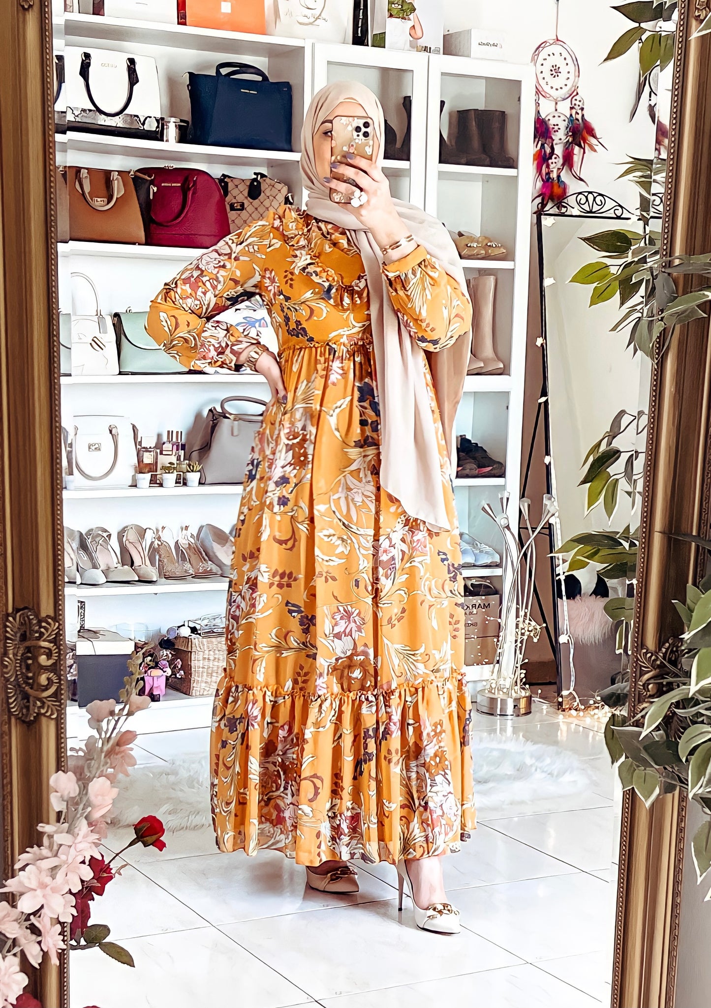 Fully Lined Floral Dress