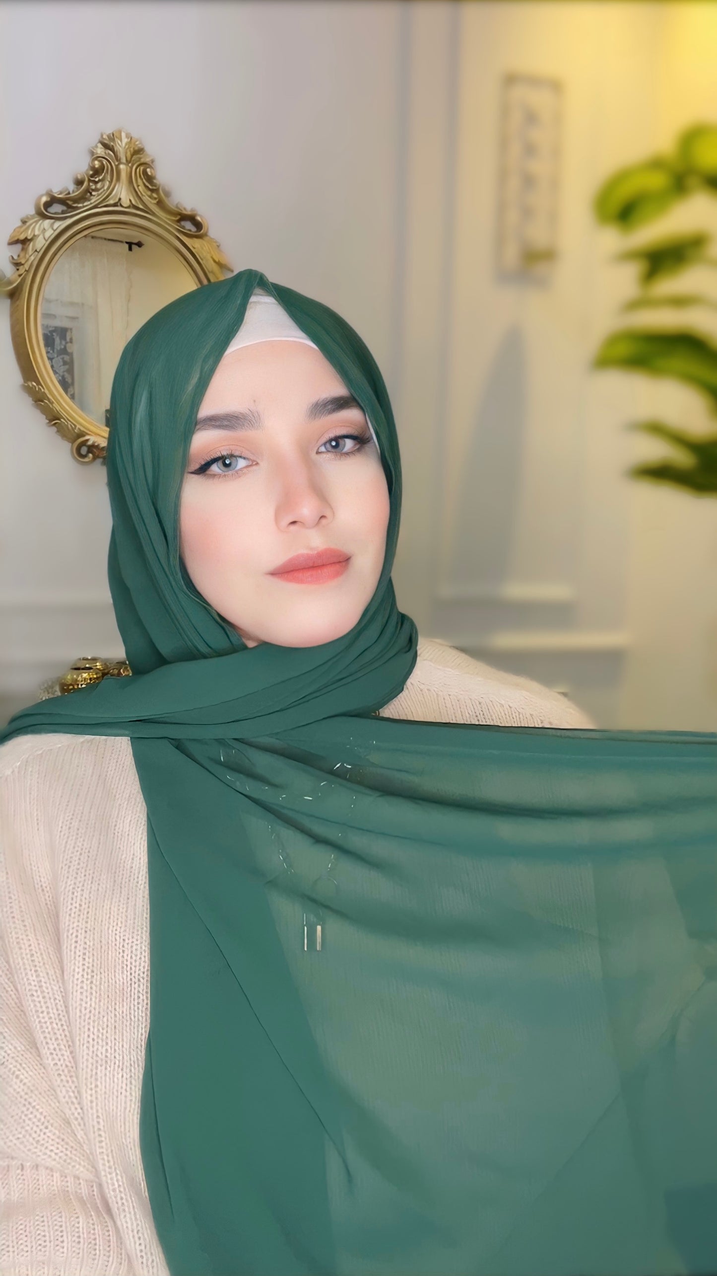 Green Chiffon Hijab