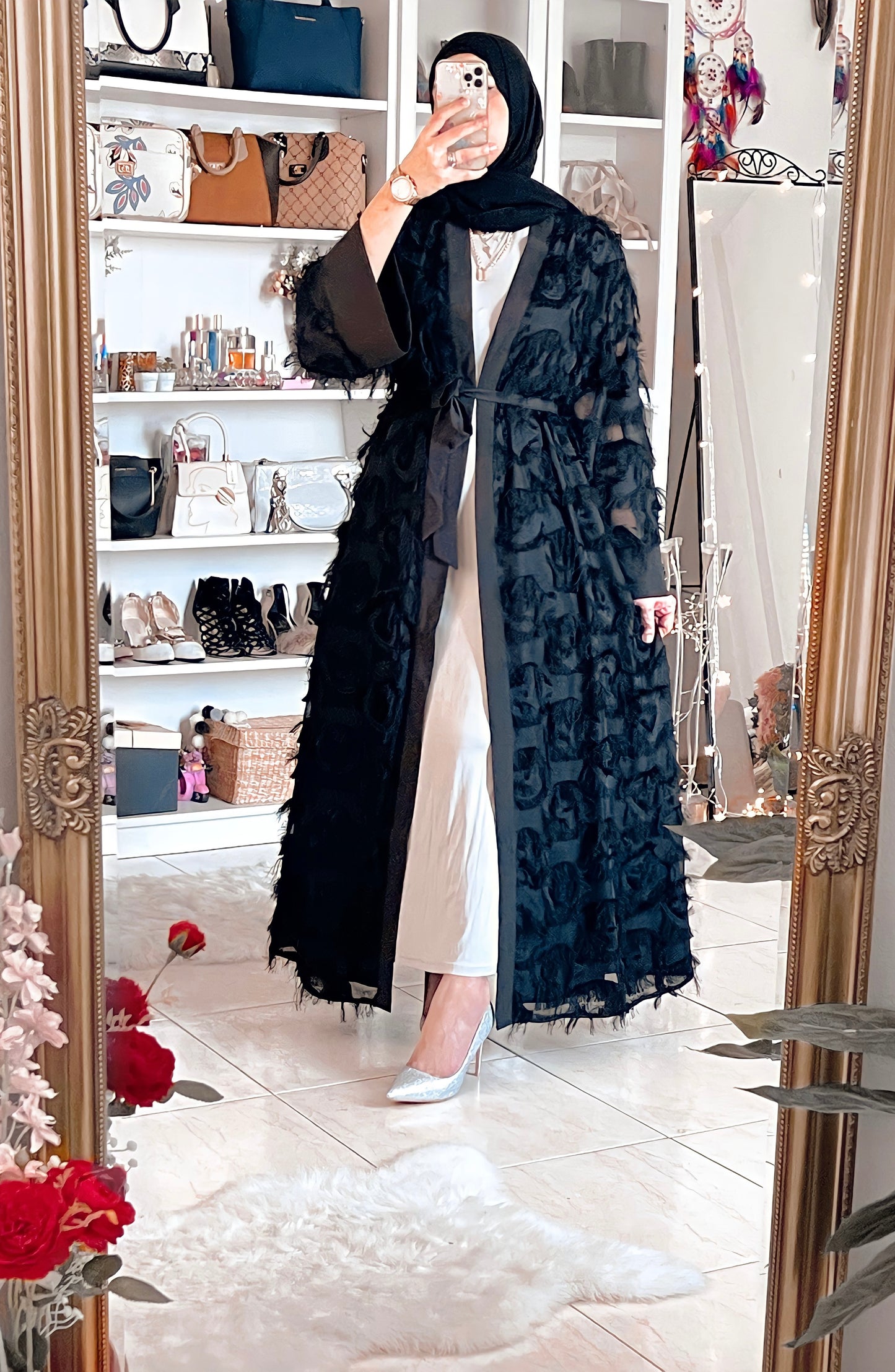 Black Belted Abaya