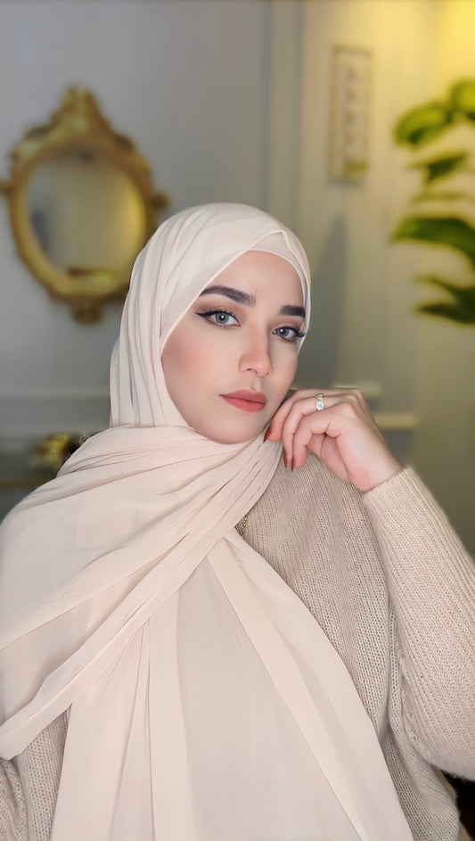 Light Beige Chiffon Hijab