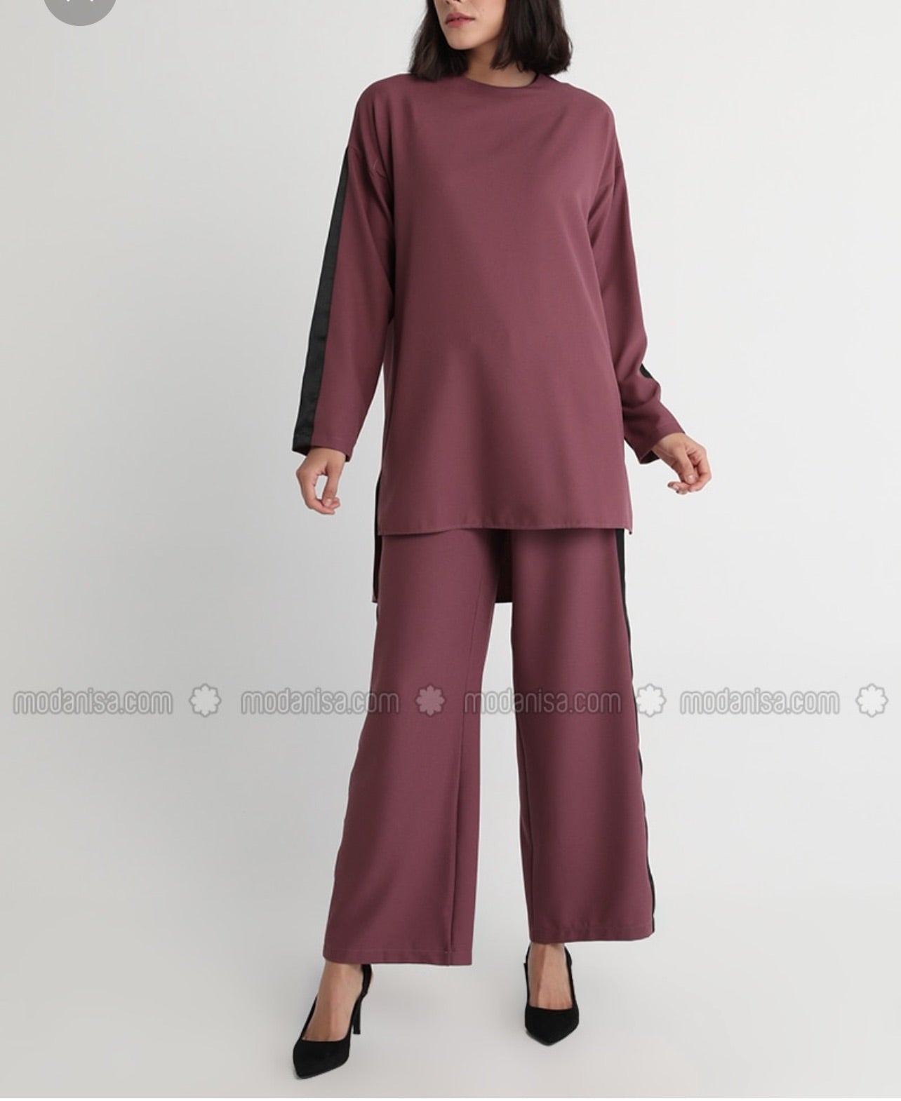 Wide leg pants with Long top without belt