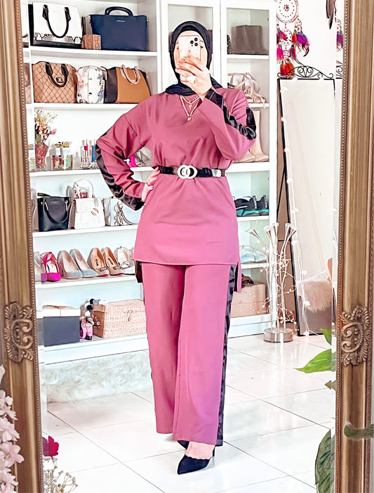 Wide leg pants with Long top without belt