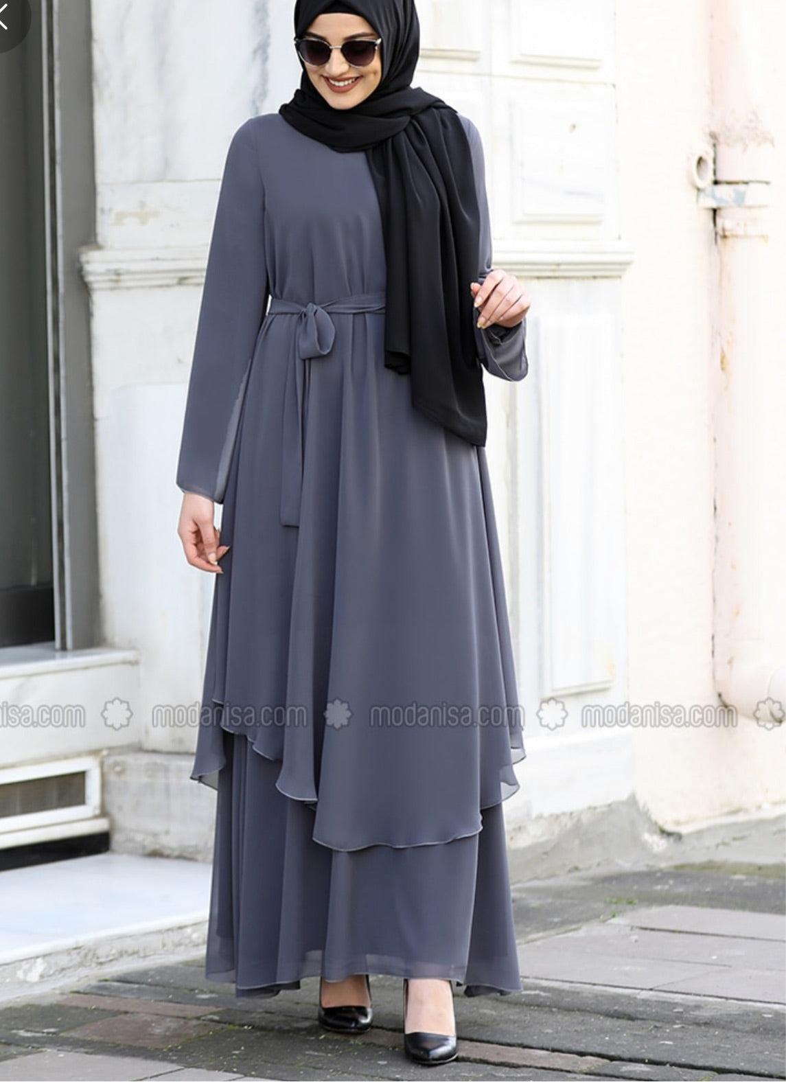 Fully Lined Layered Chiffon Dress