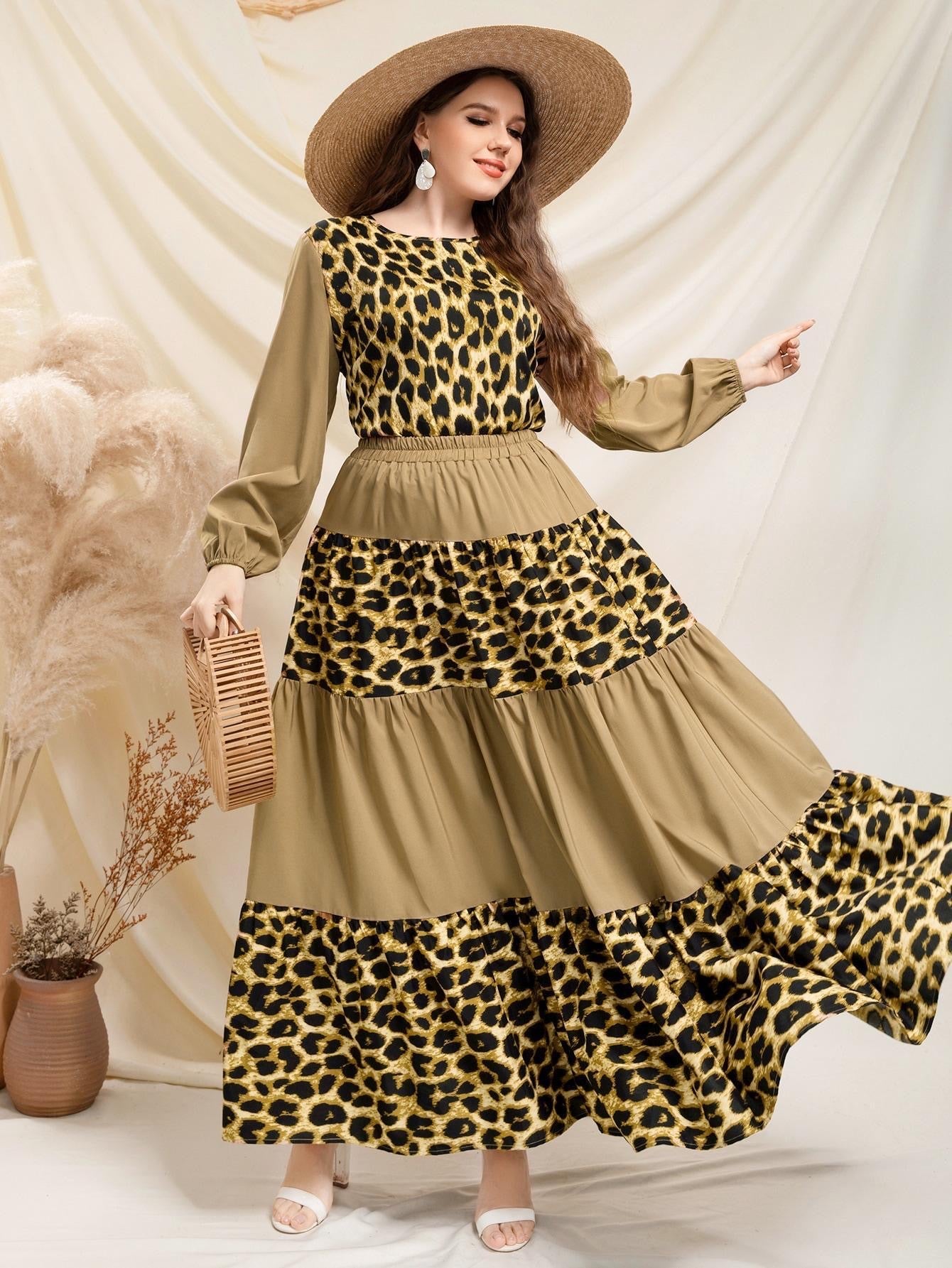 Leopard Print Top & Skirt