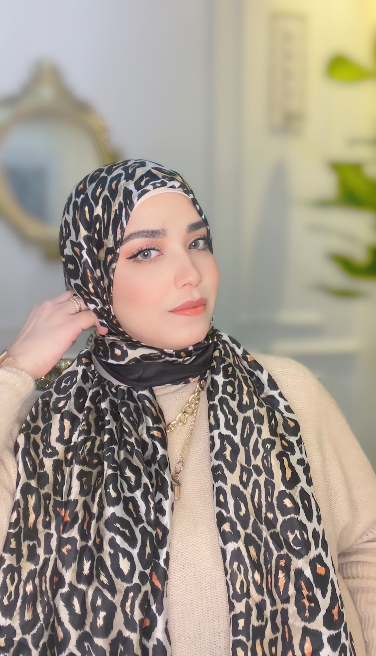 Tiger Satin Silk Hijab