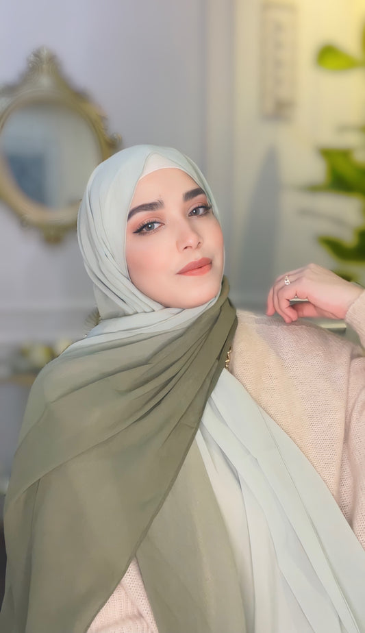Olive green Chiffon Hijab