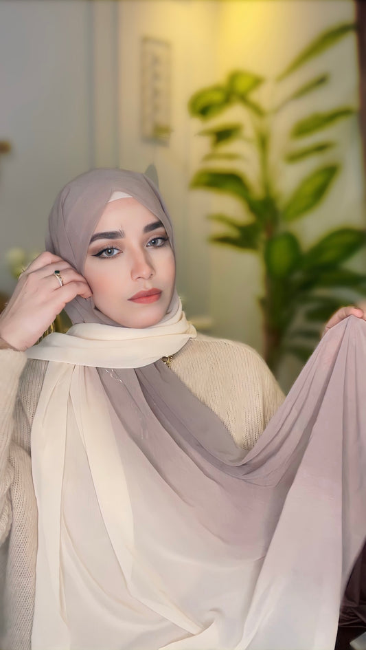 Coffee Beige Chiffon Hijab