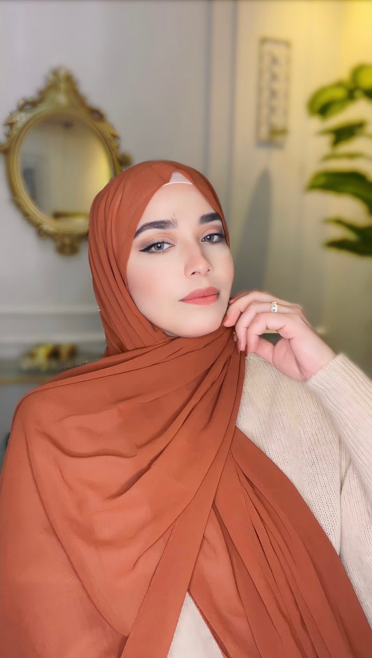 Dusty Orange Chiffon Hijab