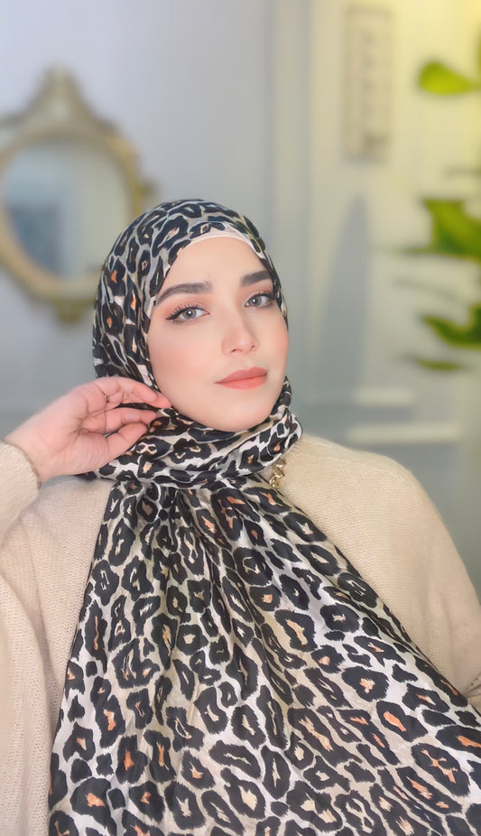 Tiger Satin Silk Hijab